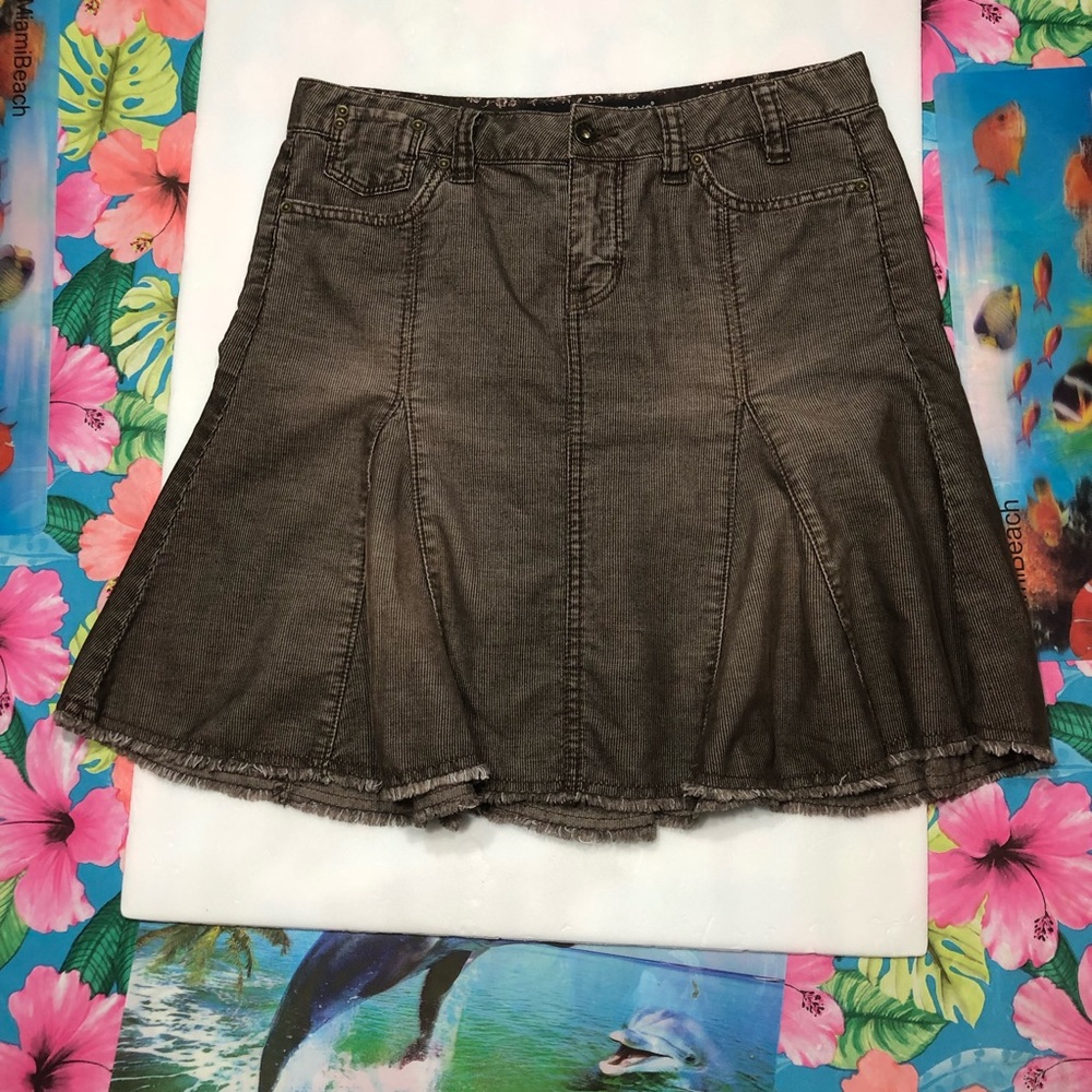 Guess Jeans Corduroy cut out flare skirt